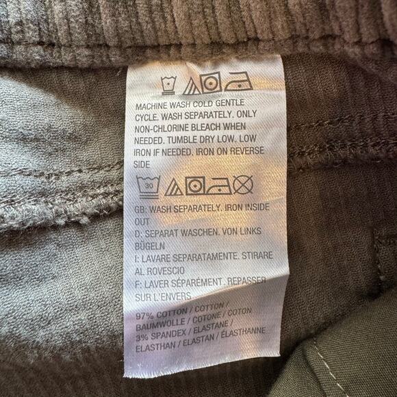 Denim & Company Corduroy Pants Women’s 12 Pull On Stretch Boot Cut Green Boho XL - Picture 10 of 12